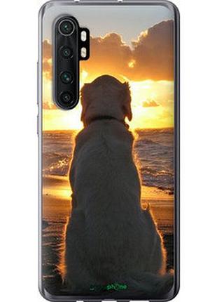Чехол на xiaomi mi note 10 lite закат и собака "3966t-1937-2448"