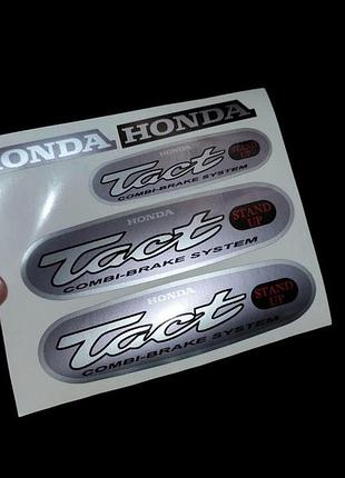 Сріблястий металік наклейки на мотоцикл мопед скутер хонда tact такт honda овальні стандарт ап
