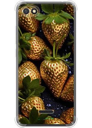 Чехол на xiaomi redmi 6a золотая клубника "5637sp-1531-2448"
