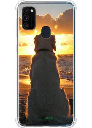 Чехол на samsung galaxy m21 m215f закат и собака "3966sp-2016-2448"
