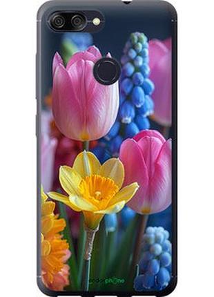 Чехол на asus zenfone max plus m1 zb570tl весенние цветы "6058u-1361-2448"