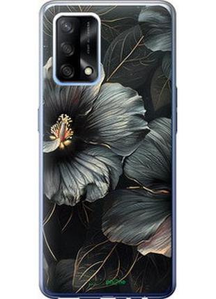 Чохол на oppo a74 чорні квіти "6031u-2305-2448"
