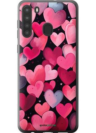 Чехол на samsung galaxy a21 сердечки 4 "5662u-1841-2448"