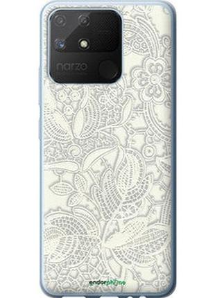 Чехол на realme narzo 50a белое кружево "4383t-2514-2448"