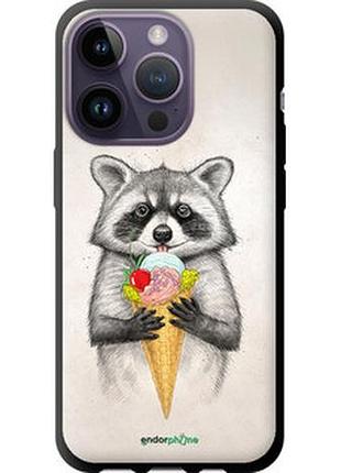 Чохол на iphone 14 pro єнотик з морозивом "4602b-2646-2448"