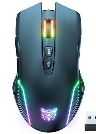 Ігрова безпровідна мишка onikuma gaming cw905 на 3600dpi 7 клавіш з rgb підсвіткою чорна