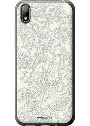 Чехол на huawei y5 2019 белое кружево "4383t-1695-2448"