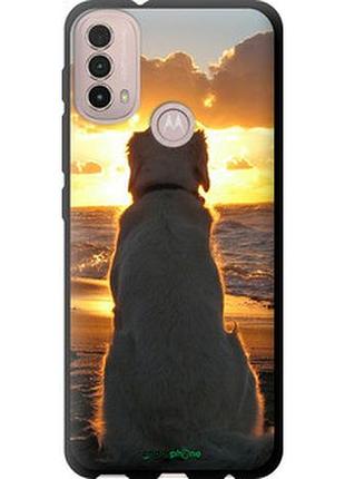 Чехол на motorola e40 закат и собака "3966b-2660-2448"