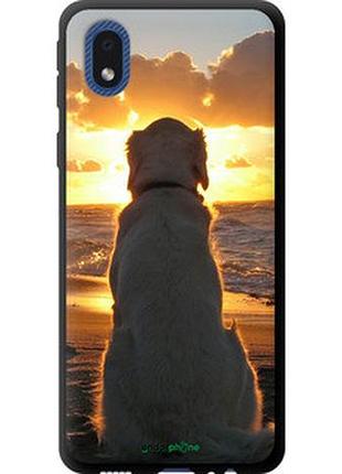 Чехол на samsung galaxy a01 core a013f закат и собака "3966b-2065-2448"