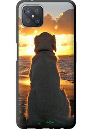 Чехол на oppo reno 4 z закат и собака "3966b-2278-2448"