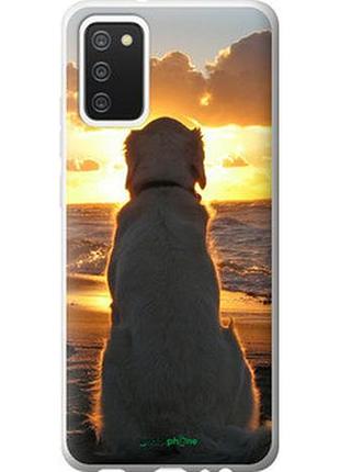 Чехол на samsung galaxy a02s a025f закат и собака "3966t-2203-2448"