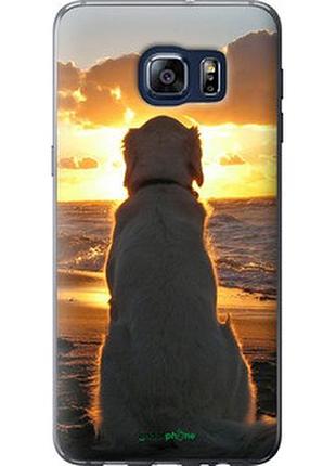Чехол на samsung galaxy s6 edge plus g928 закат и собака "3966u-189-2448"