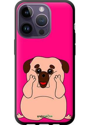 Чехол на iphone 14 pro весёлый мопс "4908b-2646-2448"
