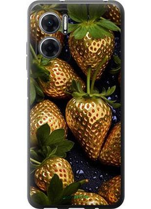 Чехол на xiaomi redmi note 11e золотая клубника "5637u-2634-2448"