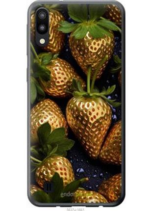 Чехол на samsung galaxy m10 золотая клубника "5637t-1661-2448"