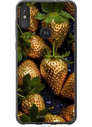 Чехол на motorola one power золотая клубника "5637t-1588-2448"