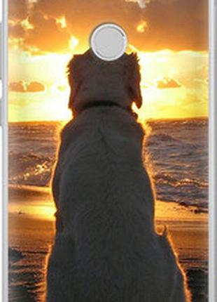 Чехол на xiaomi redmi note 5a prime закат и собака "3966t-1063-2448"