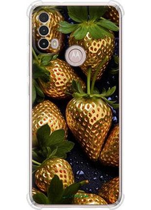 Чехол на motorola e40 золотая клубника "5637sp-2660-2448"