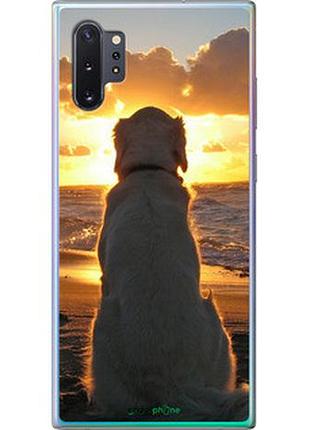 Чехол на samsung galaxy note 10 plus закат и собака "3966u-1756-2448"