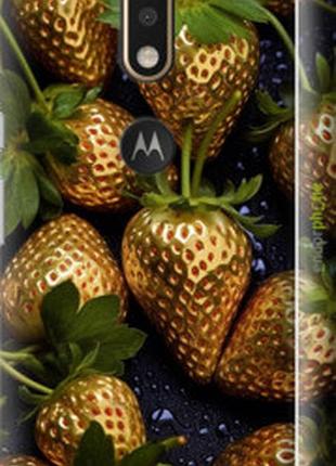 Чехол на motorola moto g4 золотая клубника "5637m-511-2448"