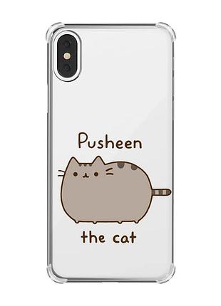 Чохол з потовщеними кутами на iphone x/xs пушин котик (принт 412)