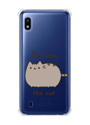 Чехол с утолщёнными углами на samsung galaxy a10 (2019)/a105 пушин котик (принт 412)
