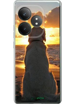 Чехол на realme gt 6t закат и собака "3966u-3750-2448"