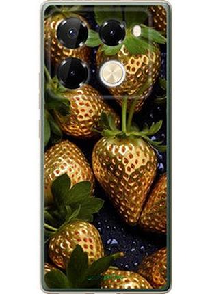 Чехол на infinix note 40 pro 4g золотая клубника "5637u-3691-2448"