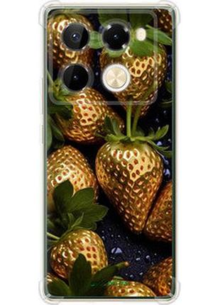 Чехол на infinix note 40 pro 5g золотая клубника "5637sp-3690-2448"