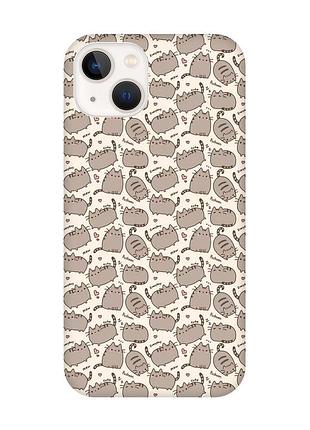 Магнитный чехол на iphone 14 plus с поддержкой magsafe пушин котики (принт 411)