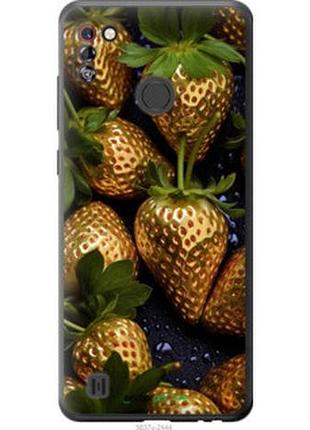 Чехол на tecno pop 4 pro bc3 золотая клубника "5637u-2444-2448"