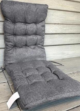 Подушка для стільців, табуретів подвійна (40x120х4 см) "decorator мальмо". колір сірий