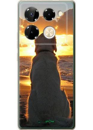 Чехол на infinix note 40 pro+ 5g закат и собака "3966u-3801-2448"