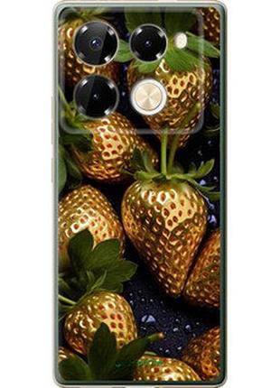 Чехол на infinix note 40 pro 5g золотая клубника "5637u-3690-2448"