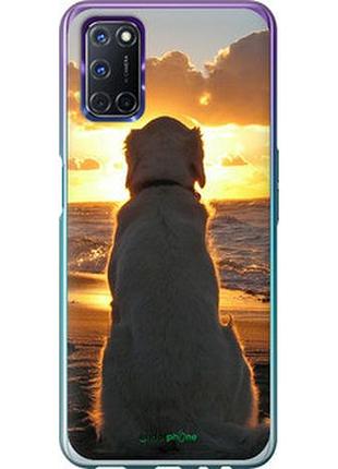 Чехол на oppo a72 закат и собака "3966u-2011-2448"