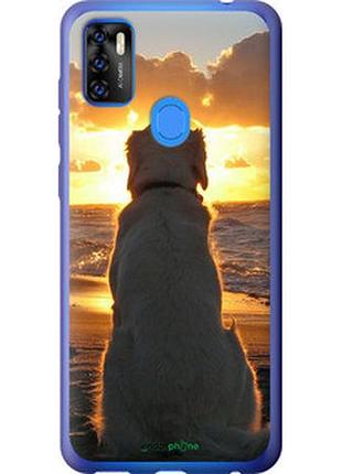 Чехол на zte blade a7s 2020 закат и собака "3966u-2454-2448"