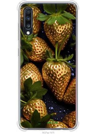 Чехол на samsung galaxy a70 2019 a705f золотая клубника "5637sp-1675-2448"