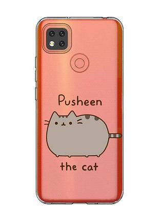Прозрачный чехол на xiaomi redmi 9c/10a пушин котик (принт 412)