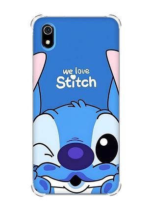 Чехол с утолщенными углами для xiaomi redmi 7a стич (принт 410)