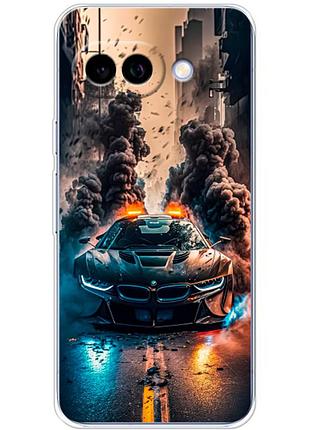Чехол силиконовый с картинкой на google pixel 9a (машина bmw i8)