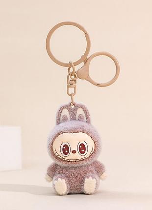 Мягкий брелок лабубу (labubu) 6,1 см для сумок, рюкзаков, ключей, косплей коричневый