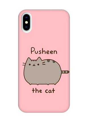 Матовий рожевий чохол на iphone x / xs пушин котик (принт 412)