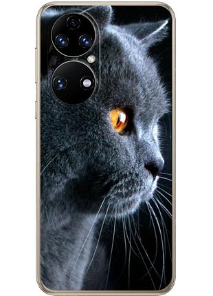 Чехол силиконовый с картинкой на huawei p50 (британский кот)