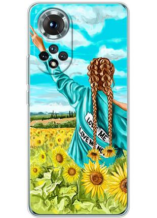Чехол силиконовый с картинкой на huawei honor 50 (патриотический, девушка украинка)