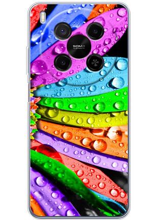 Чехол силиконовый с картинкой на zte nubia v70 max (цветные листья)
