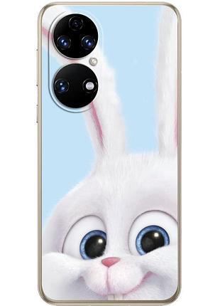 Чехол силиконовый с картинкой на huawei p50 (кролик снежок)