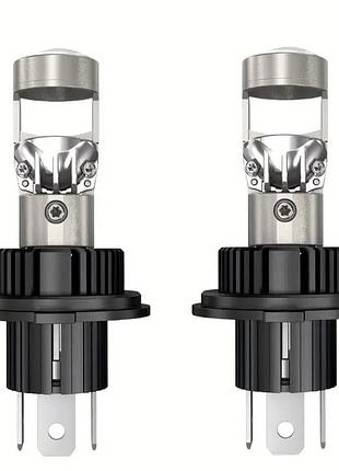 Комплект led ламп t40 h4 (p43t) мини линза 80w 12-24v 6000k 15000lm з активним охолодженням + обманка