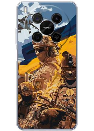 Чехол силиконовый с картинкой на zte nubia v70 max (патриотический, воины всу)