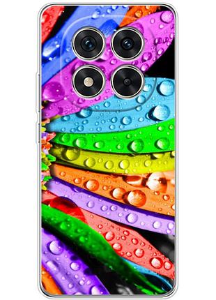 Чехол силиконовый с картинкой на xiaomi redmi note 14 pro 4g (цветные листья)