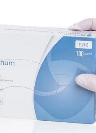 Рукавички білі нітрилові medicom safe touch s (7) 100 шт